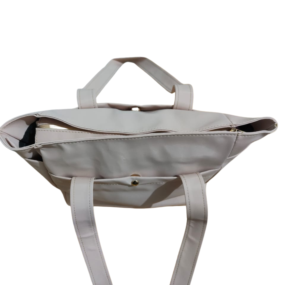 Sac à main femme clair avec anses longues – style cabas – Image 2