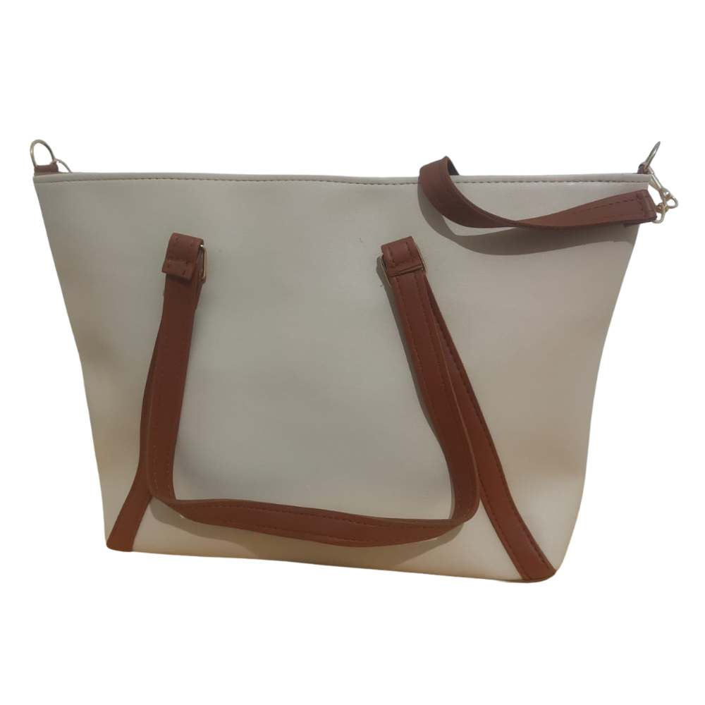 Sac cabas femme bicolore avec bandoulière – Style élégant – Image 5